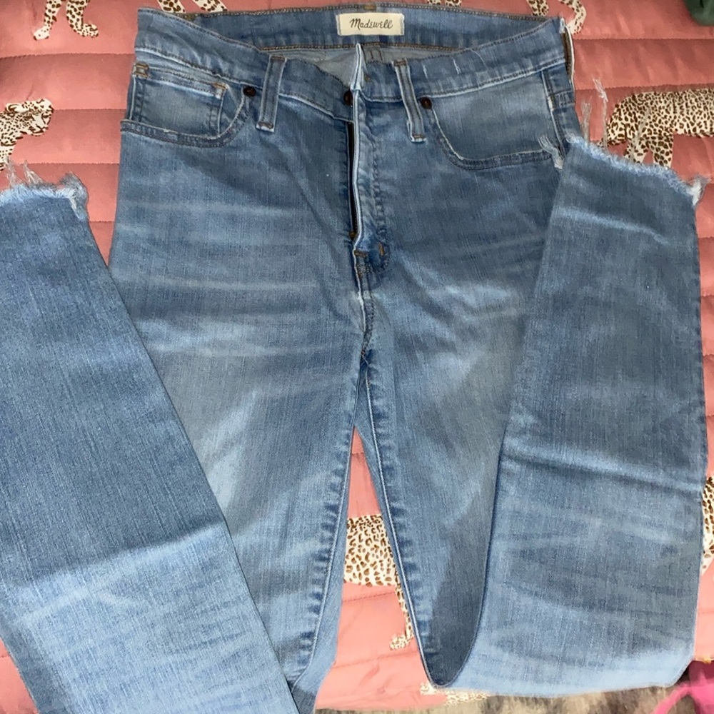 Madewell 9” high rise skinny light wash jeans